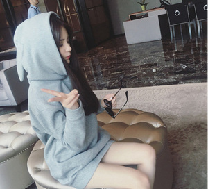 Sweats à capuche avec logo personnalisé pour hommes, oreilles de lapin, manches longues, 100% coton, hiver, fermeture éclair, impression numérique, livraison DDP - Product Image 5