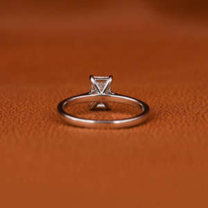 Luxurious Emerald Cut Lab Grown Diamond <b>Solitaire</b> Engagement <b>Ring</b> 18K Solid Gold Plated IGI Certified Women's Fine Gift <b>Ring</b> - Product Image 4