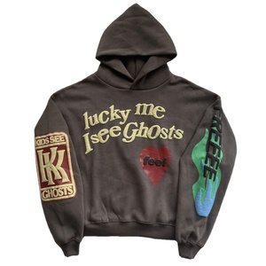 Sudadera con capucha personalizada de poliéster/algodón 500GSM, corte regular, estampado en relieve, forro polar sólido, para hombre y mujer - Product Image 1