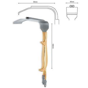 Acero inoxidable japonés Calidad sólida Epstein-Abdominoplastia-retractor-curvada-blada-con-fibra-óptica - Product Image 4