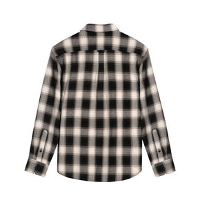 Chemises en flanelle à carreaux en coton pour hommes, douces et confortables, grandes tailles, nouveau design, chemises en flanelle à empiècements pour garçons, service OEM. - Product Image 4