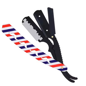 Salon professionnel pliant barbe rasage rasoir pliable en acier inoxydable lame cheveux rasoir coupe lame pour hommes - Product Image 5