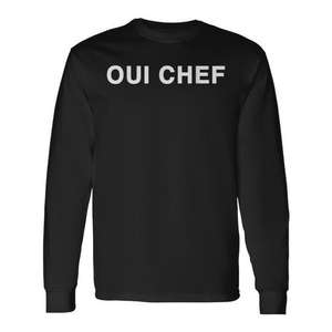 T-shirt a maniche lunghe Oui Chef Foodie French Chef Line Cook con design promozionale - Product Image 1
