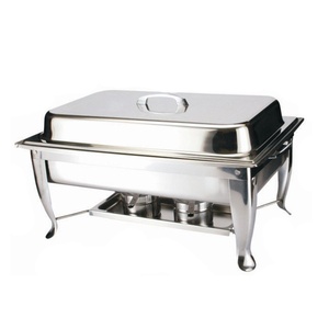 Calentador de alimentos para buffet de acero inoxidable resistente con asas decorativas, plato de frotamiento para catering de estilo árabe - Product Image 3