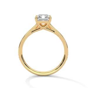 Anillo de Compromiso con Diamante de Laboratorio Esmeralda de 2 Quilates, Claridad VVS, Anillo de Diamante Cultivado en Laboratorio, Oro Sólido, Anillo Personalizable, Anillo de Promesa - Product Image 5