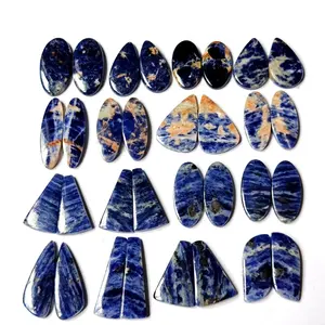 sodalite pair cabochon stone earring making loose pair gemstone for jewelry