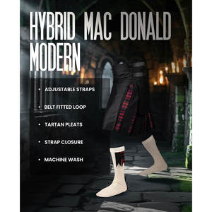 Kilt utilitaire hybride avec une couche intérieure en tartan Mac Donald et des poches cargo, kilt traditionnel écossais - Product Image 4
