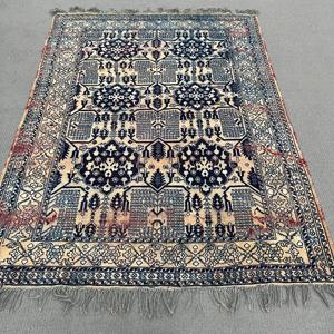 Alfombra Turca Vintage de 4.8x6.5 pies, Alfombra Azul Marrón Estilo Suroeste - Product Image 1