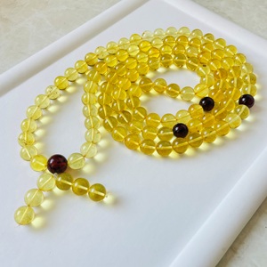 Perles de Mala en Ambre Baltique Doré Clair 108 avec Entretoises Cerise - Product Image 2