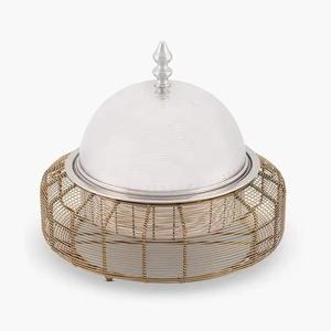 Maceta de Madera con Tapa de Metal Negro, Elegante Contenedor de Almacenamiento para Cocina y Vajilla Decorativa para Hogares Modernos y Mesas de Comedor - Product Image 5