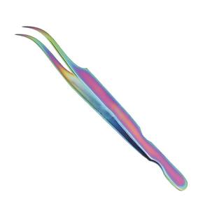 Multi Titane Couleur Acier Inoxydable Non Magnétique Extension de Cils Pince à épiler Premium Grade Qualité OEM Fourni Personnalisation - Product Image 1