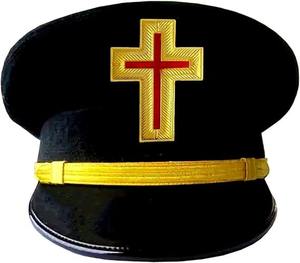 Gorro de los Caballeros Templarios, Grado de Comandante, con Bordado de Rayos en Metal Dorado, Insignia Masónica - Product Image 6