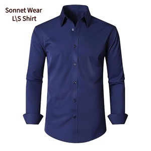 Camicie casual da uomo a maniche lunghe con bottoni tinta unita - Product Image 2