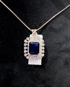 Ensemble de pendentif en diamant naturel 14 carats de luxe avec breloques en diamant, qualité VVS certifiée, or massif 18 carats et or rose pour cadeau femme - Product Image 2