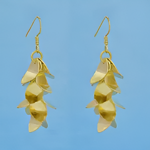 Designer Gold Plated <b>Sterling</b> <b>Silver</b> Spring Wire <b>Dangle</b> <b>Earrings</b> Fine <b>Dangle</b> <b>Earrings</b> for Women - Product Image 5