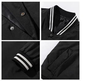 Chaqueta Bomber de lana larga informal para hombre, estilo de calle transpirable para invierno para la universidad o el trabajo en nuevas condiciones - Product Image 5