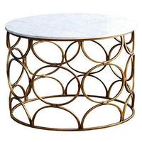 Table basse de salon en acier inoxydable, style moderne et luxueux, finition dorée, ronde, pour la maison et l'hôtel