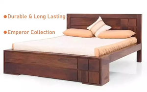 MOURYA เตียงคิงไซส์ทำจากไม้ไม่มีที่เก็บของ - Product Image 5