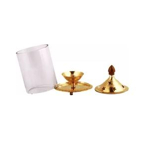 Meilleur design look indien diwali diya décoratif en laiton et verre akhand diya pour la décoration de la maison de l'exportateur indien - Product Image 4