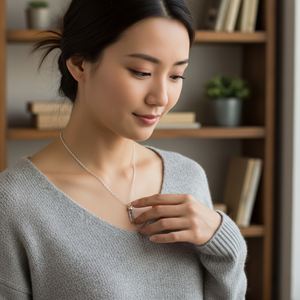 Collar de Moda para Boda con Colgante de Cuarzo Rutilado Negro en Forma de Bala, Chapado en Plata, Cadena de Plata de Ley - Product Image 5