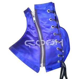 Collarín de postura de satén azul a medida, corsé para el cuello - Product Image 1