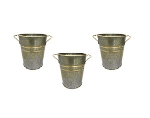 Macetas Grandes de Hierro Galvanizado de Diseño con Asas para Jardín Exterior, con Orificios de Drenaje, Ecológicas y Modernas, Z.HANICRAFTS ZH-2268 - Product Image 2