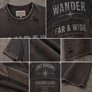 เสื้อยืดสตรีทแวร์ผู้ชาย 180 กรัม ผ้าหนา ซักย้อมสีแบบแอซิดวอช พิมพ์ลายกราฟิก สโตนวอช ของแท้ ตัดเย็บด้วยผ้าฝ้าย ปักโลโก้ตามสั่ง - Product Image 3
