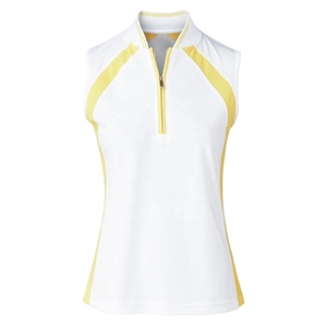 <span class=keywords><strong>Polo</strong></span> de golf pour femmes en polyester de haute qualité avec logo personnalisé respirant à col montant court <span class=keywords><strong>sans</strong></span> manches extensible ajusté pour <span class=keywords><strong>polo</strong></span> vente en gros - Product Image 5