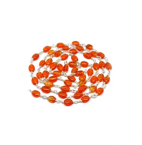 Cornaline Hydro perlé Rosay chaîne cornaline perles à facettes argent plaqué chapelet chaîne rouleau pour la fabrication de bijoux fil enroulé en vrac - Product Image 6