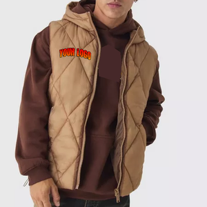 Chaqueta de Lona Acolchada Personalizada al por Mayor para Hombre con Cuello Alto, Diseño Personalizado y Logotipo Personalizado - Product Image 1