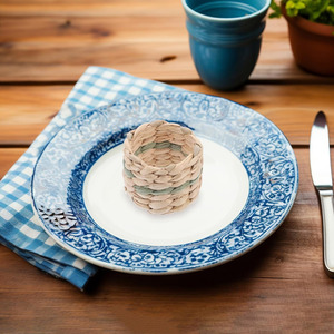 Ensemble de ronds de serviette naturels haut de gamme anneaux porte-jacinthe d'eau pour serviettes de table avec marque personnalisée disponible - Product Image 4