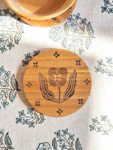 Premium Handmade Wooden <b>Coasters</b> <b>for</b> Coffee Cups & Tea Mugs Natural Solid Wood <b>Drink</b> <b>Coaster</b> Set - Product Image 2