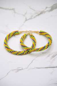 Boho ต่างหูลูกปัดด้วยการออกแบบสีฟ้าครามแอนดี้ cascading Fringe, เครื่องประดับของขวัญที่ไม่ซ้ำกัน - Product Image 4