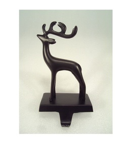 Black Metal Reindeer <b>Stocking</b> <b>Holder</b> for Indoor Decoration - Product Image 1