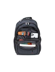 Mochila de cuero de estilo empresarial PLM unisex, con cremallera, impermeable, forro USB para la escuela de tela, viaje, portátil, almacenamiento - Product Image 2