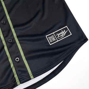 Camiseta de béisbol negra barata tendencia personalizada con sublimación de números diseño en relieve camiseta de béisbol - Product Image 5