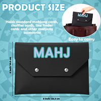 Mahjong-Karten-Tasche, Mahjong-Kartenhalter, Mahjong-Kartenhülle aus Leder, Mahjong-Karten-Clutch-Etui, Schwarz
