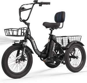 E Trike bici elettrica, motore Brushless di picco 1200W pieghevole Trike 18x3.0 grasso pneumatico Ebike, 499wh passo-attraverso 3 ruote bicicletta elettrica - Product Image 1