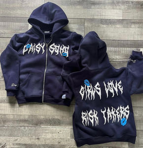 Conjuntos apilados con logotipo 3D personalizado, pantalones acampanados de invierno y sudaderas con capucha estampadas, ropa de entrenamiento de dos piezas, chándal para hombres - Product Image 1