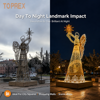 Décoration de Noël géante TOPREX, lumière LED 3D en forme d'ange, résistante aux intempéries, qualité professionnelle, pour extérieur, rue, festival, centre commercial, projet de décoration