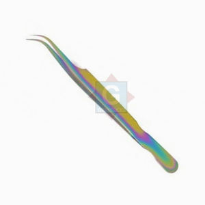 High Quality Reusable Stainless Steel Eyelash Tweezers with Curved Tip Private Label <b>Lash</b> Extension Tool - Product Image 2