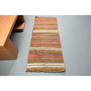 Alfombra turca Vintage moderna 24x58ft Beige rojo Patchwork área grande lana rectángulo látex respaldo estilo Tabriz/Kilim 10mm - Product Image 1