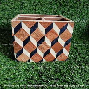 Caja de almacenamiento de cubiertos de madera antigua de lujo con diseño de incrustaciones de resina elegante soporte para cuchara y soporte para Clip de olla para el hogar y la cocina - Product Image 6