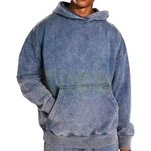 Sweat à capuche pull lavé à l'acide de haute qualité pour hommes imprimé personnalisé surdimensionné à manches longues 100% coton sweats à capuche pour hommes de base pour l'hiver - Product Image 1