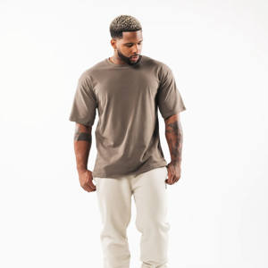 "T-shirts en coton blanc à col rond grande taille promotionnels de haute qualité en gros: manches courtes" - Product Image 1