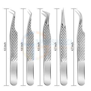 3Pro Pince à cils professionnelle en acier inoxydable et argent Précision fine Emballage personnalisé Extensions de sourcils de marque privée - Product Image 5