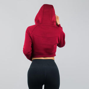 Haut court à capuche personnalisé pour femmes pulls molletonnés et décontractés pour femmes pull-over court surdimensionné à capuche pour femme - Product Image 6