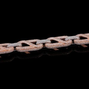 <b>Iced</b> Out 925 Sterling Silver Link <b>Chain</b> VVS Moissanite Diamond Hip Hop Luxury Party Wear <b>Chain</b> For Unisex - Product Image 3