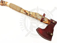 Maßgefertigte Ragnar-Axt im Industriestil, Handgemacht, DIY, Spielzeugwaffe aus Kohlenstoffstahl, Viking-Film-Waffe mit Doppelklinge und Rosenholzgriff, 35 cm