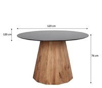 Table à manger ronde moderne de luxe nordique meubles en bois massif durables de haute qualité pour hôtel restaurant et salon